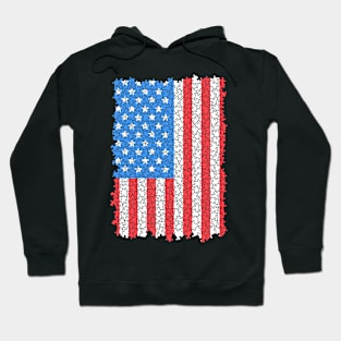 USA Flag Puzzle 4th Of July Jigsaw Pieces Puzzler Hobbyist Hoodie